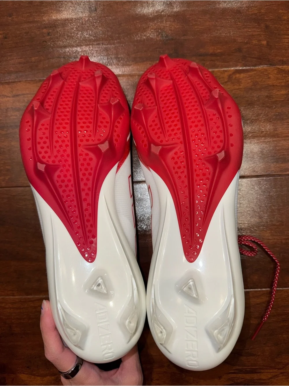 adidas White & Red Track Spikes